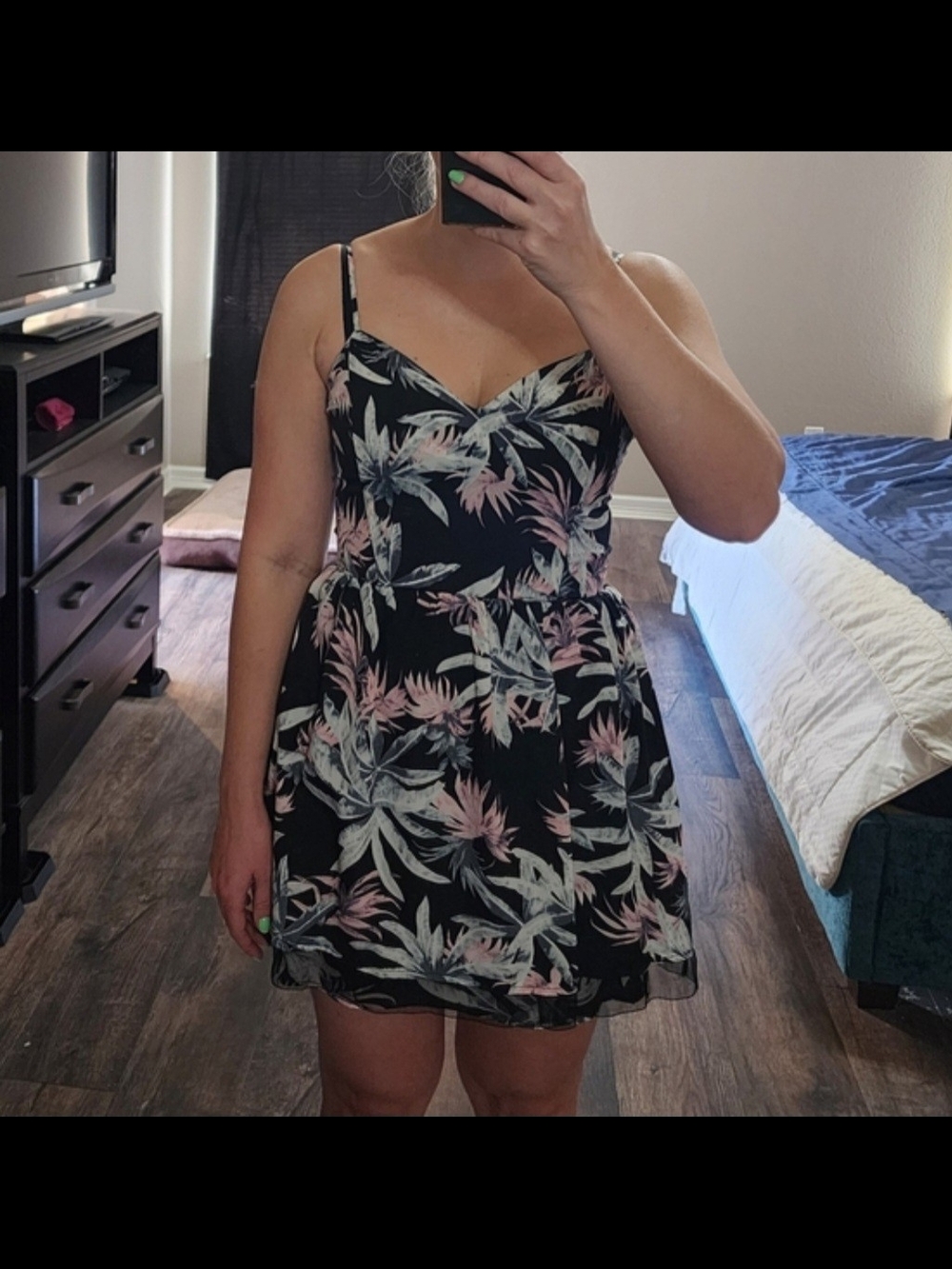 Like Mynded Tropical Print Mini Dress